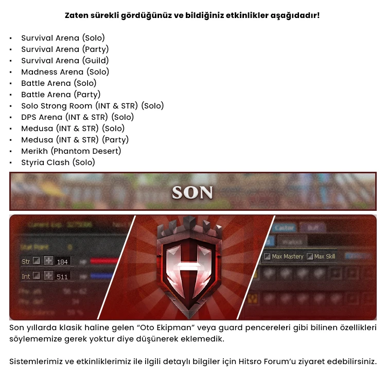Hitsro - Shadowfall - 110 Cap | 15+ YIL | Yeni sistemler | Çok yakında...